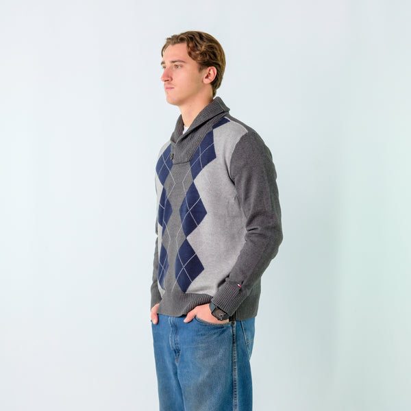 Charcoal Grey y2ks Tommy Hilfiger Knit Sweatshirt (L)